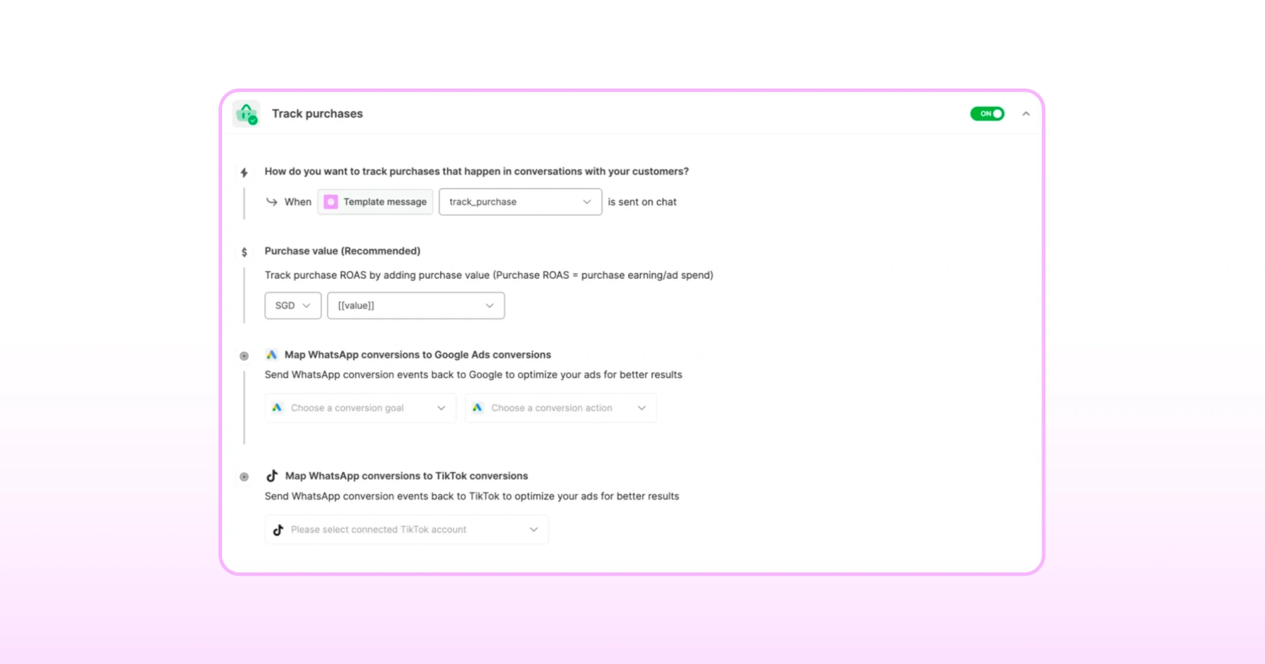 Tracking purchases for Click to Tiktok Instant ads