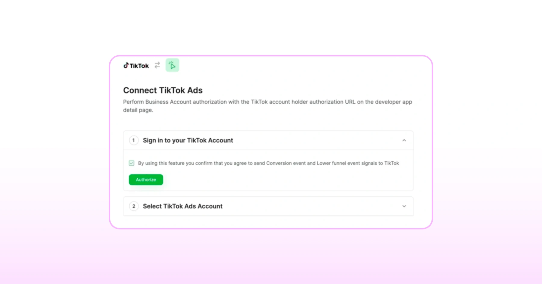 Confirm TikTok ads account