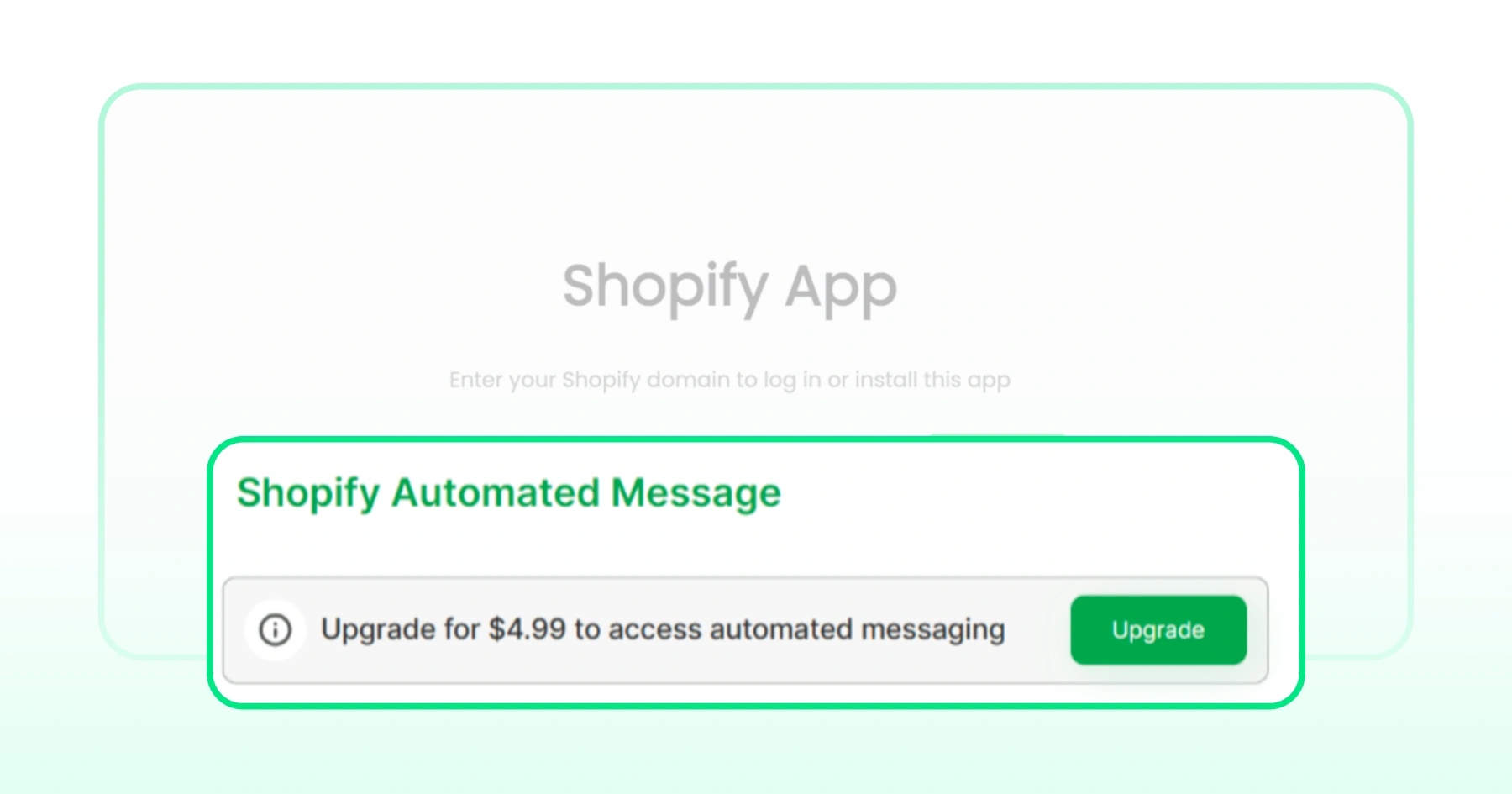 Upgrade for 4.99 for acess to automated messaging by clicking update 