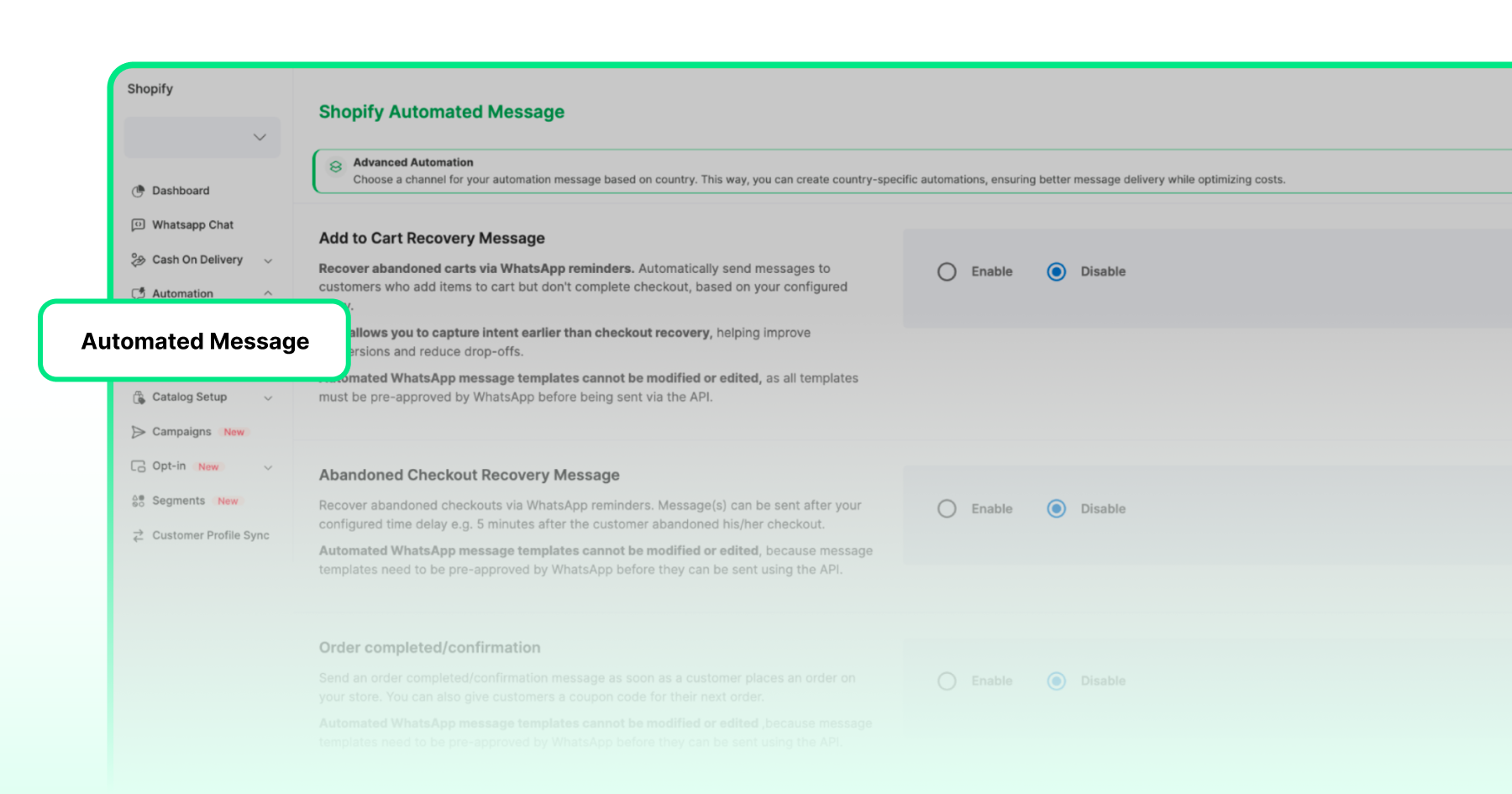Automate your cart recovery messages for shopify using Wati 