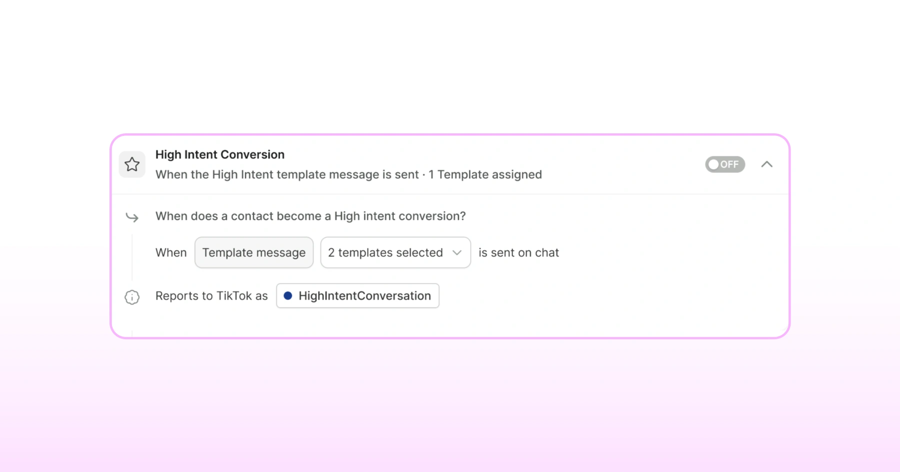 High intent conversion option in Wati