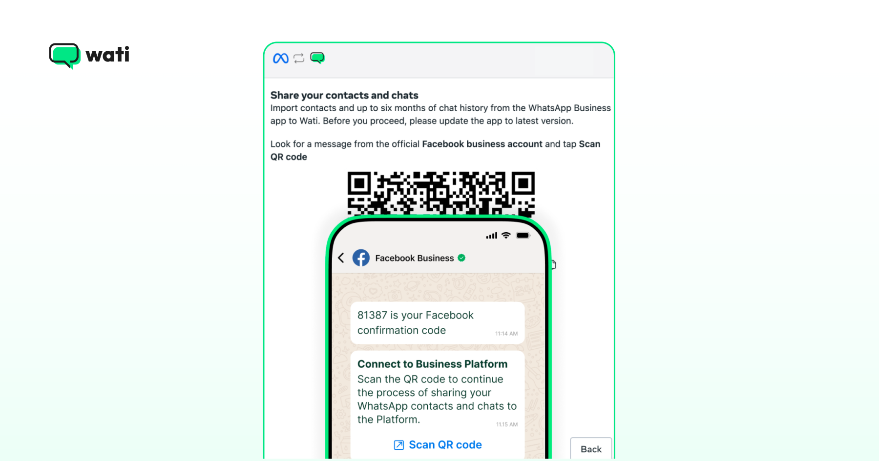 Scanning QR code to sign up to Facebook