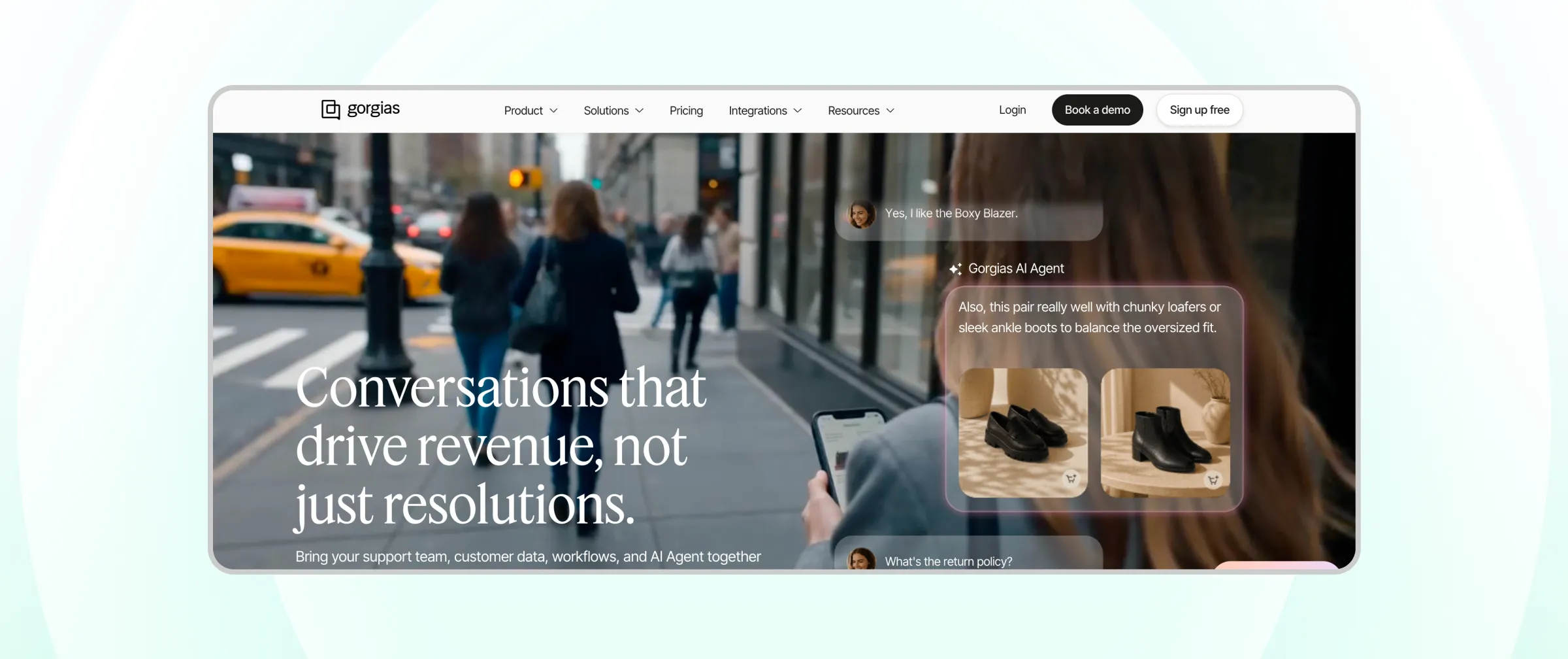 Homepage of Gorgias