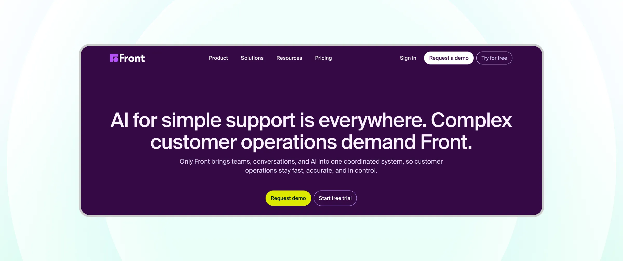 Homepage of Front