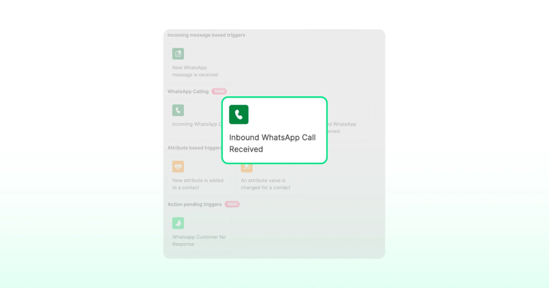 Inbound WhatsApp call received option in WhatsApp calling