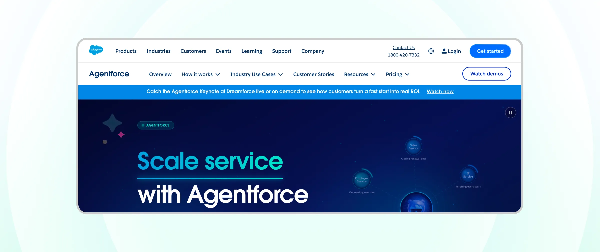 Homepage of Salesforce Agentforce
