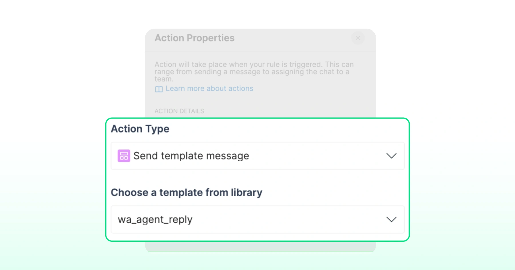 Choosing action type for call routing