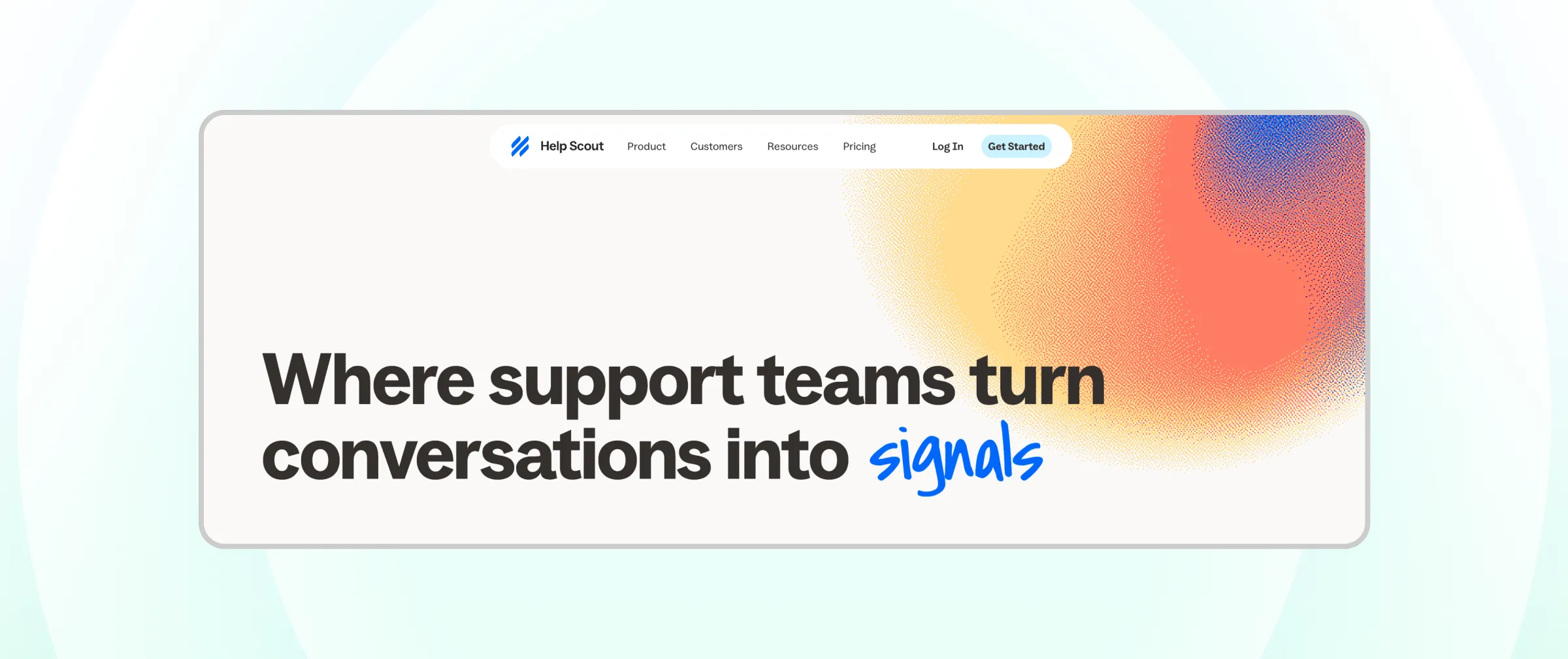 Homepage of HelpScout