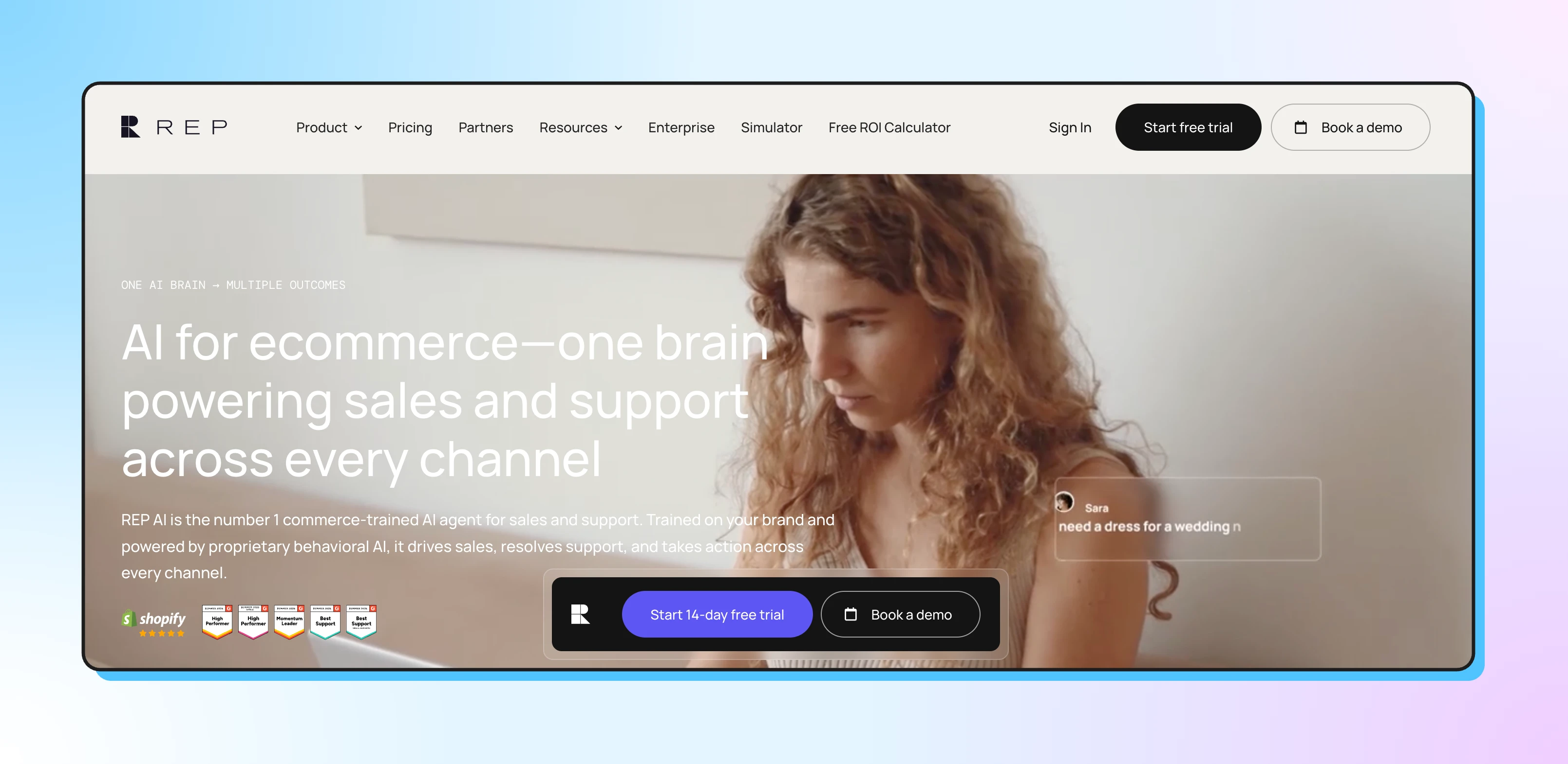 Rep AI homepage