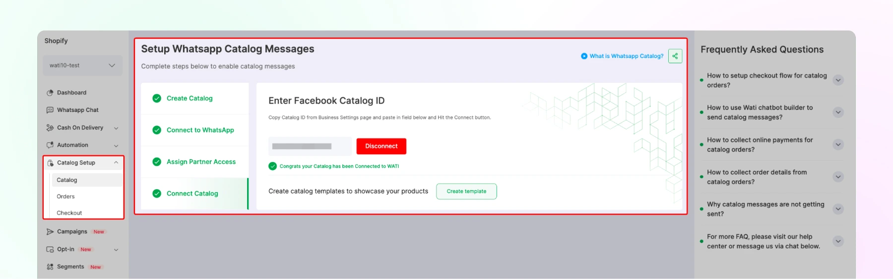 Setting up catalog and messages