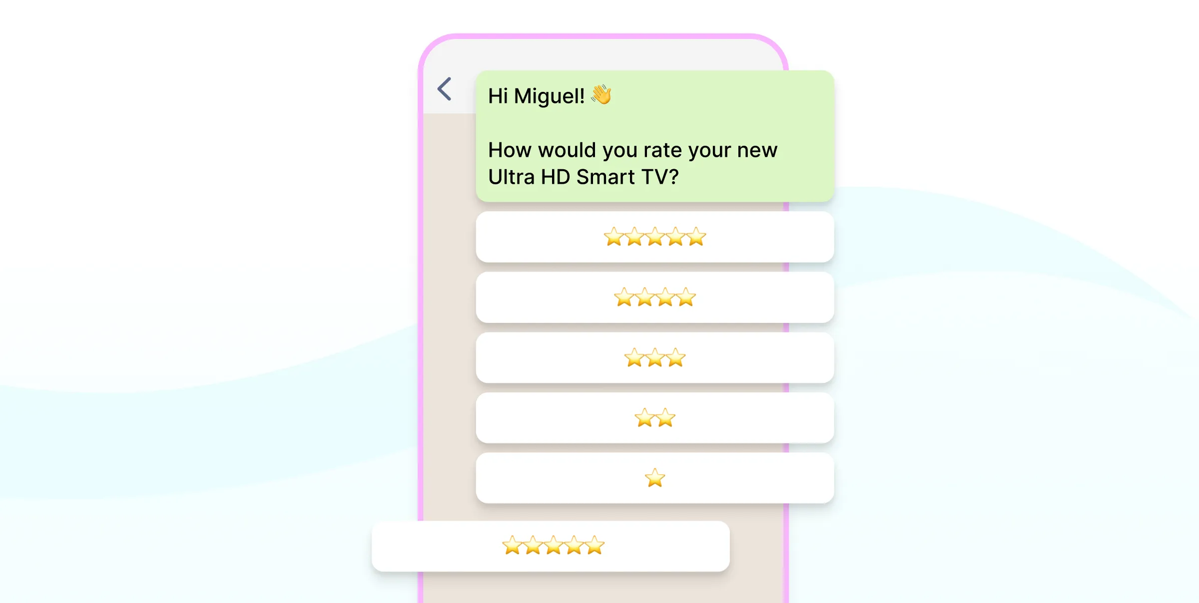 Feedback message for a customer on WhatsApp