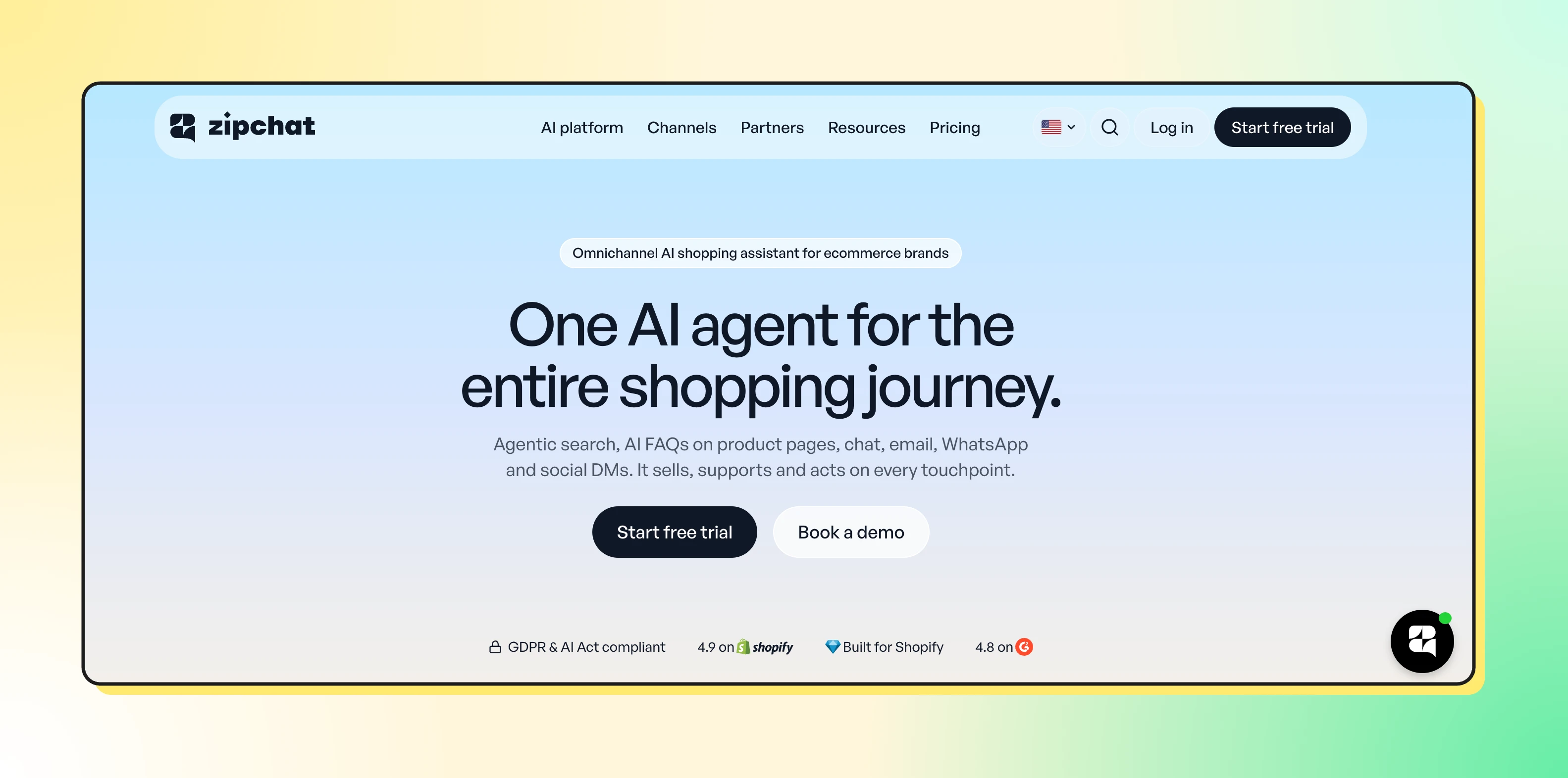 Zipchat homepage