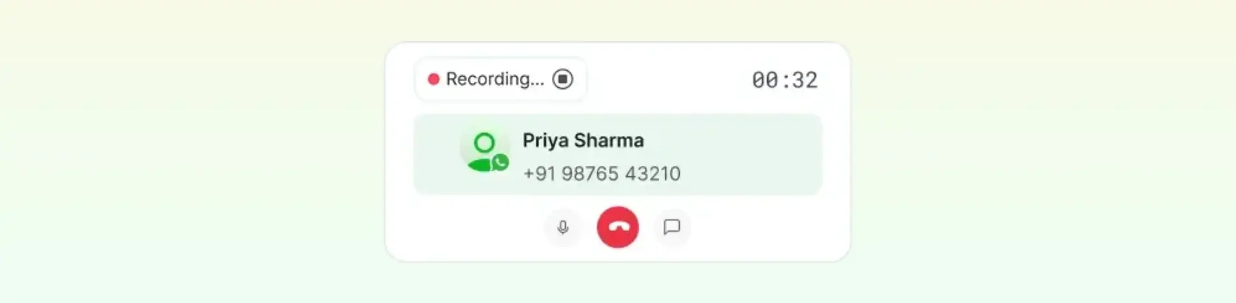 WhatsApp Business Calling with recording