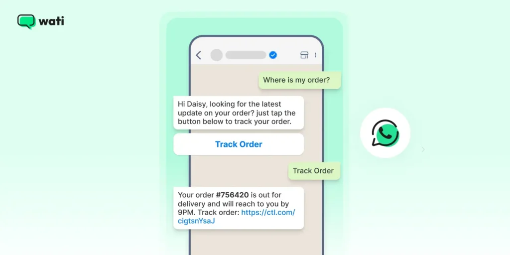 giving shipping update and order confirmation via whatsapp to make the tracking process simple!