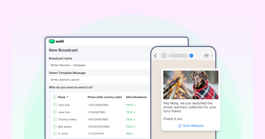 sending automated business templates to connect with customers contextually