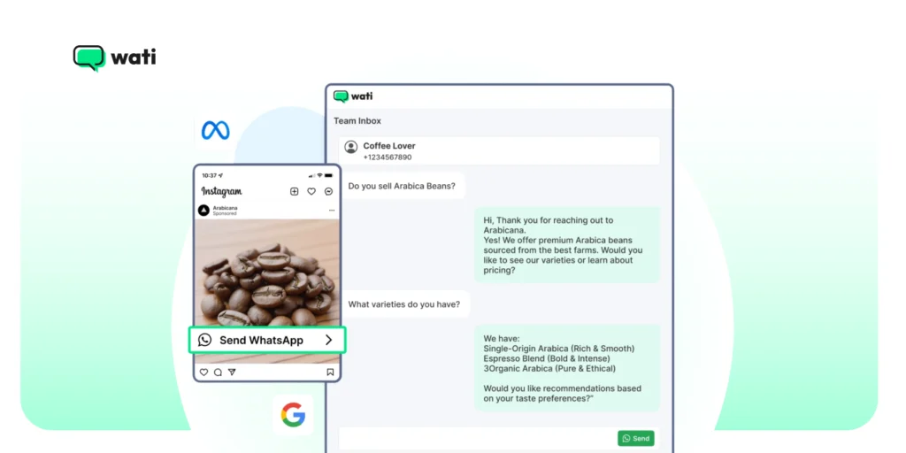 Businesses can use click to WhatsApp ads via Wati