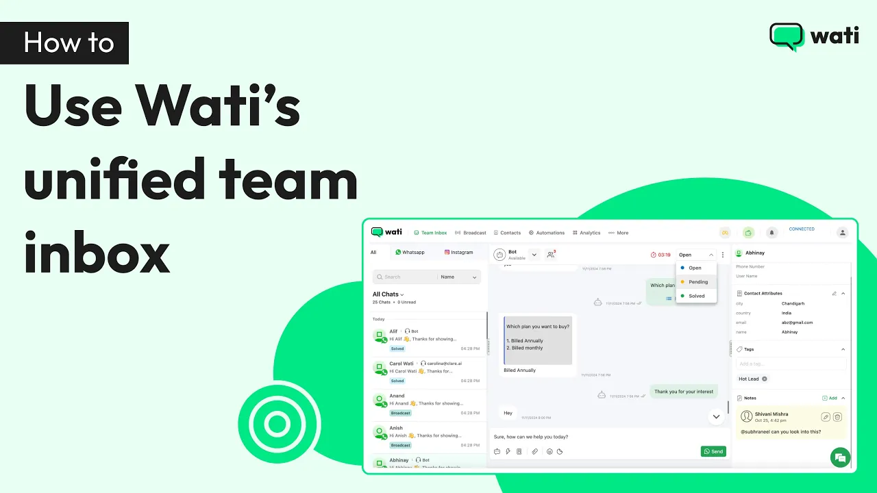 How to use Wati’s Unified Team Inbox