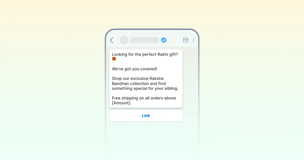 Raksha Bandhan gift guide WhatsApp message template for businesses