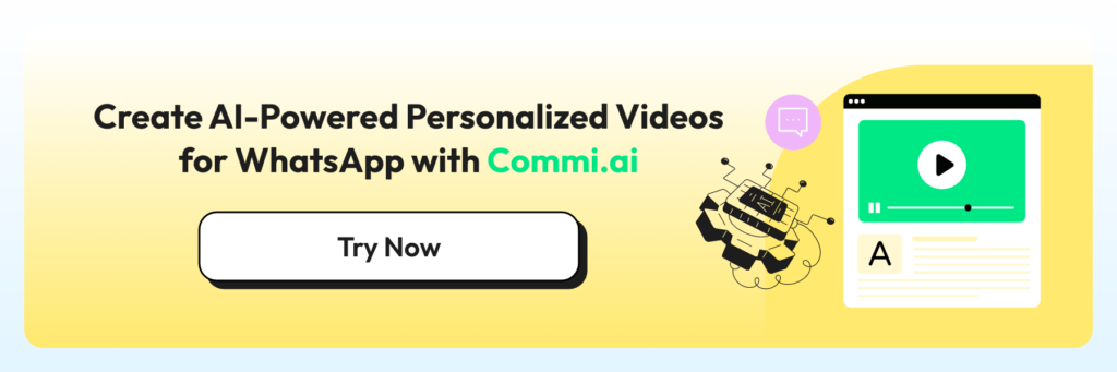 CTA banner for Commi.ai - A Wati AI video generator