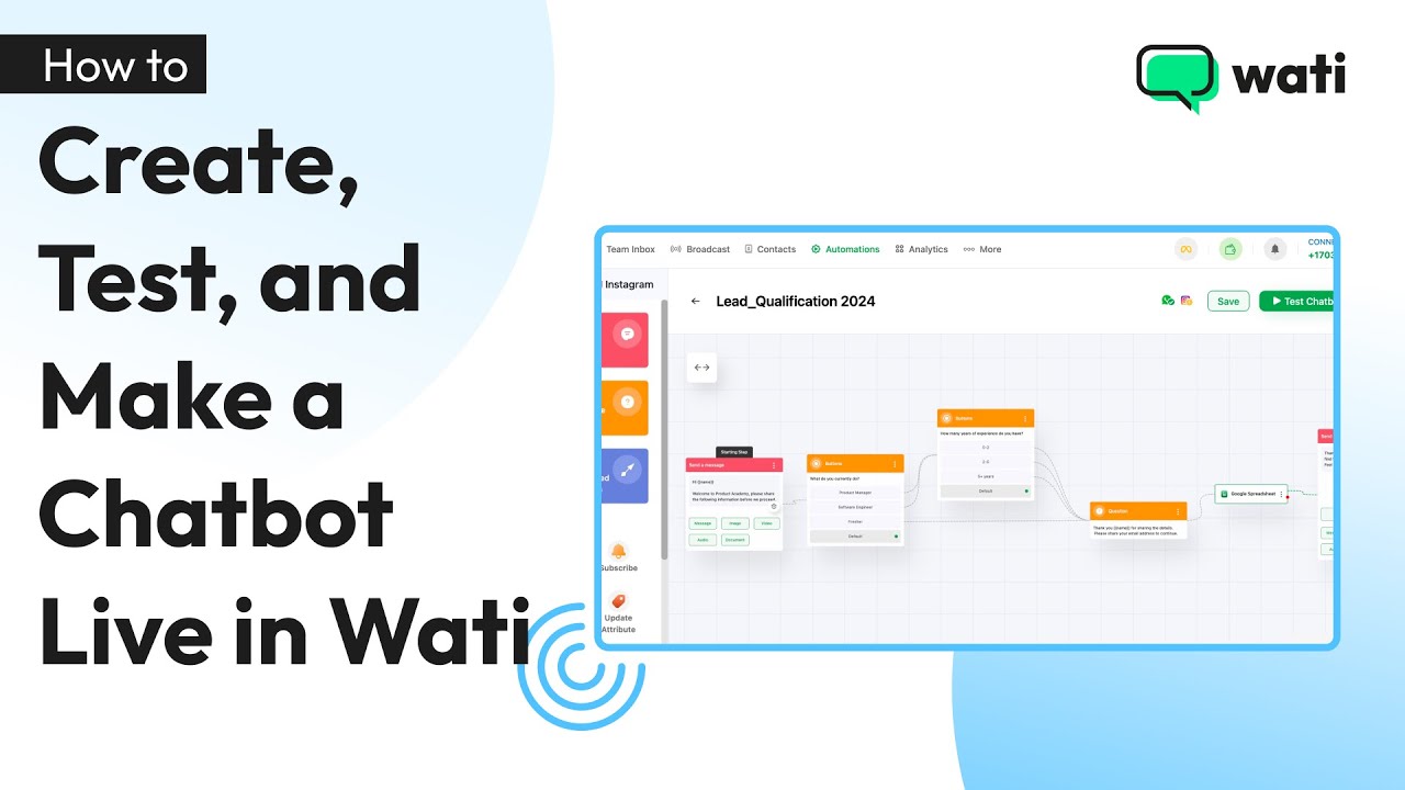 How to Create, Test, and Make a Chatbot Live in Wati