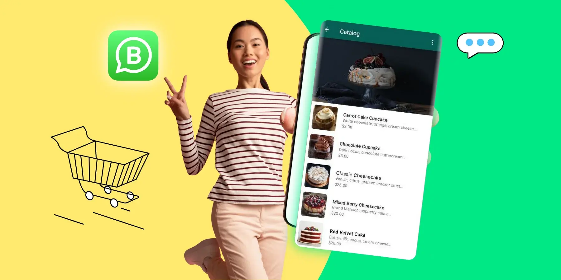 Showcase products, catalogue on WhatsApp, carousel, WhatsApp business