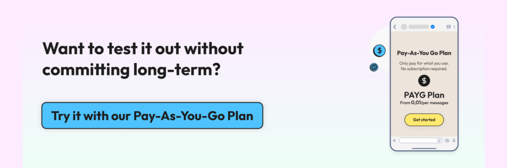 pay-as-you-go to keep paying per conversation via wati and maintain budget