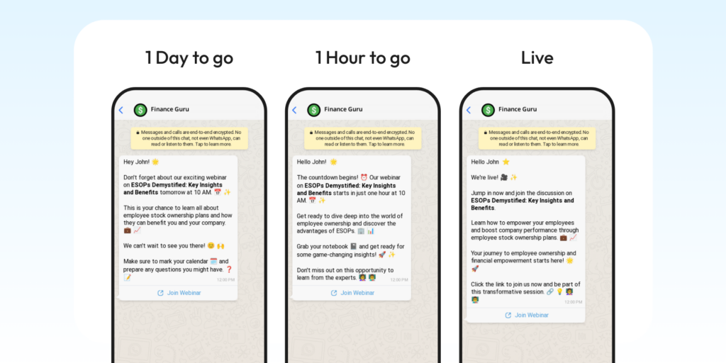 screenshots of webinar reminders
elearning marketing strategies