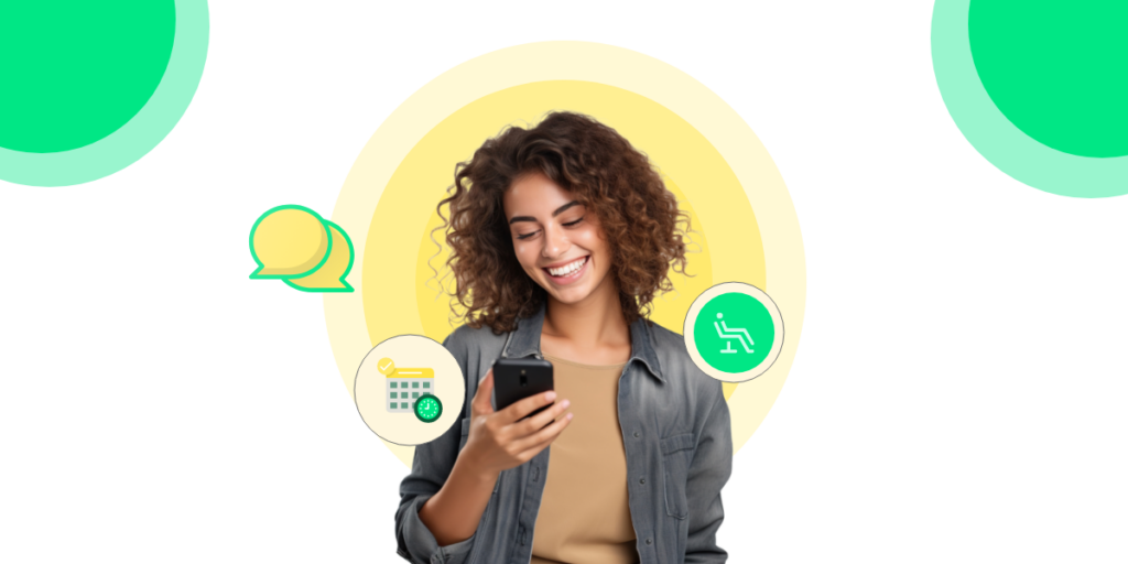 a happy patient after booking an online medical appointment