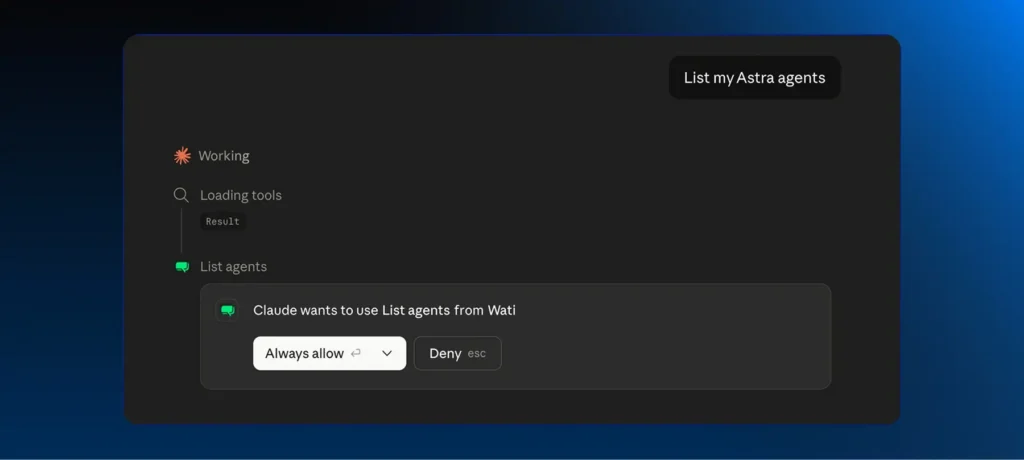 See the Astra agent list and how you list them