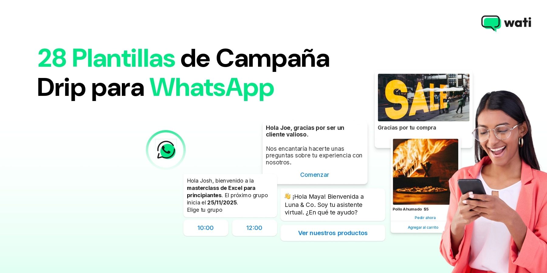 28 Ejemplos y Plantillas de Campaña Drip en WhatsApp