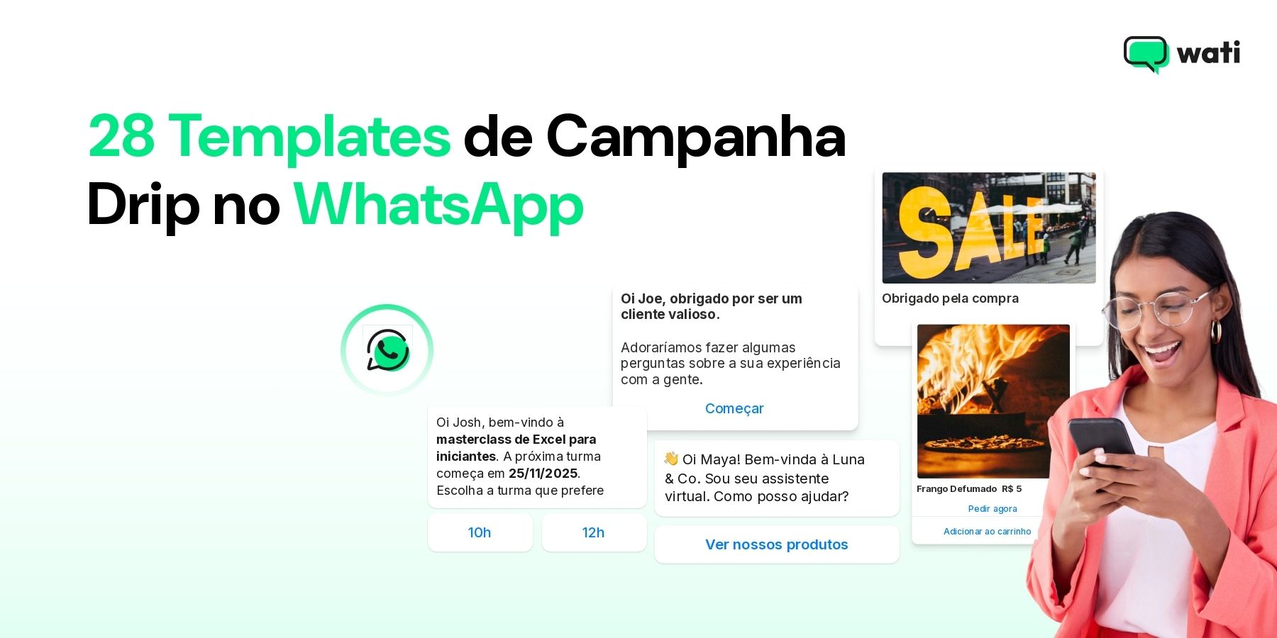 28 Exemplos e Templates de Campanha Drip no WhatsApp