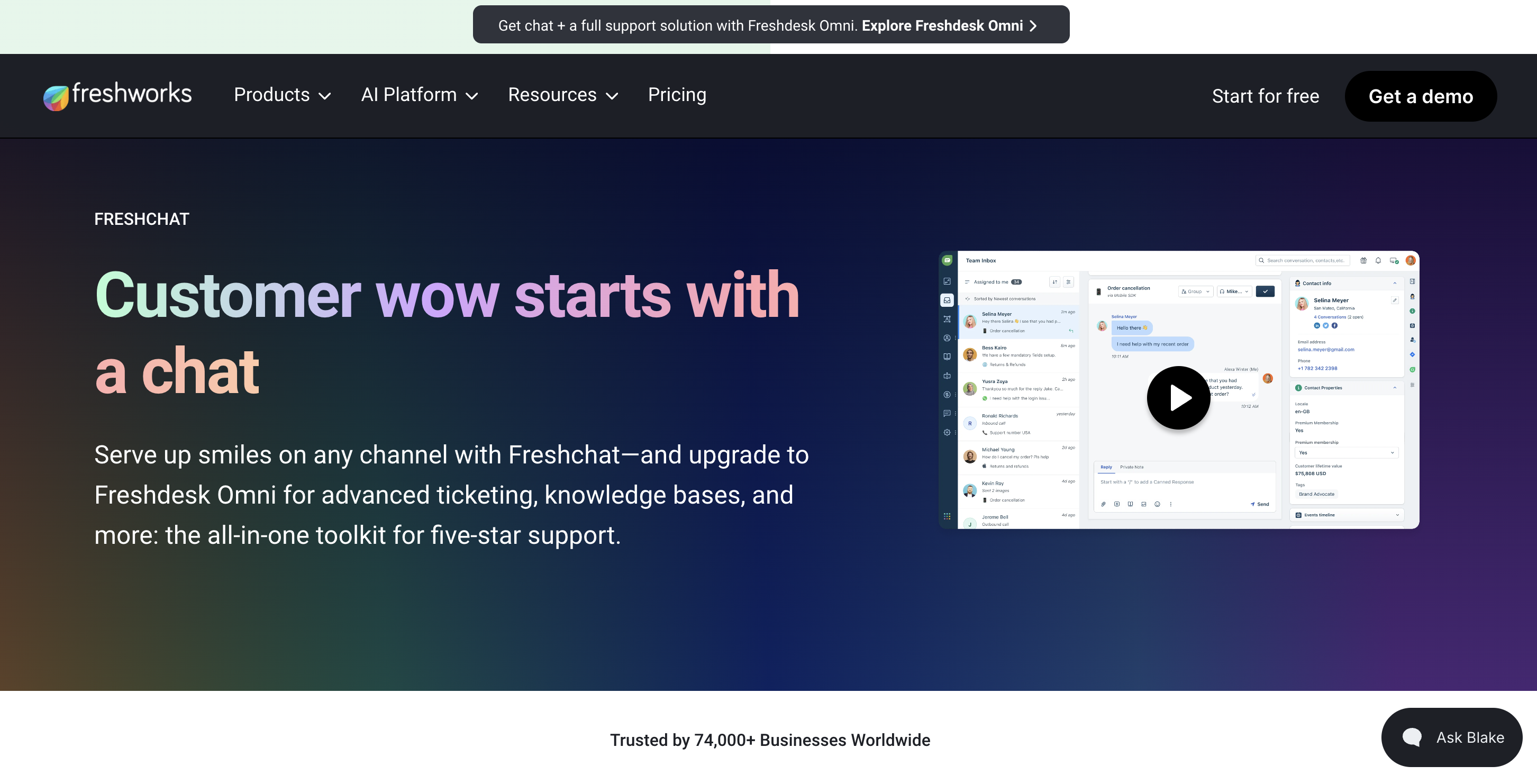 Freshchat WhatsApp support integration with Freshworks