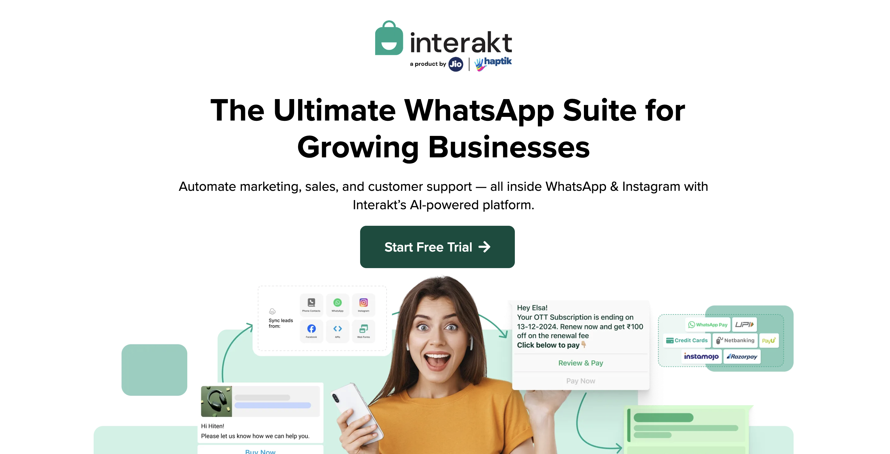 Interakt WhatsApp marketing and automation platform