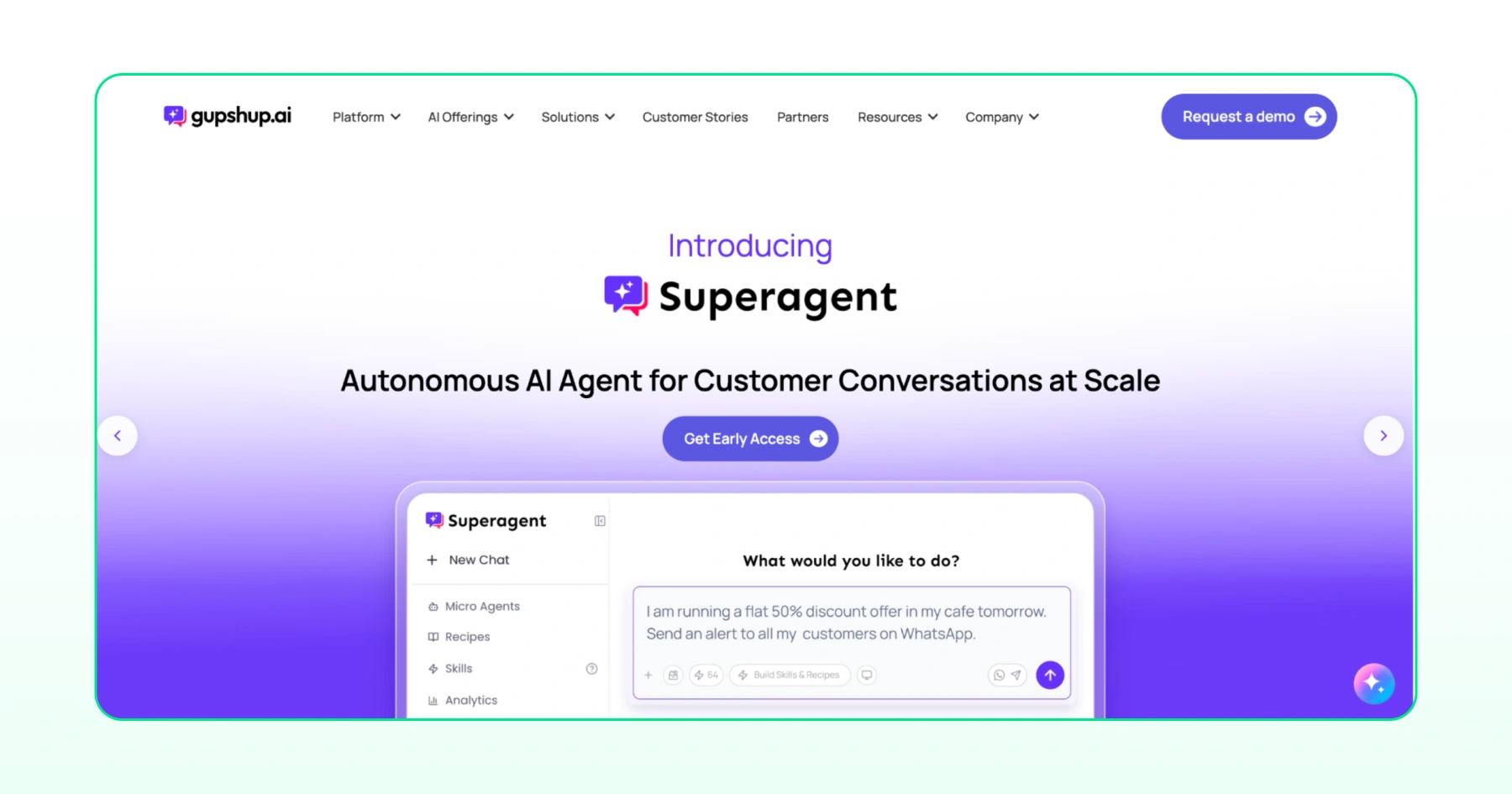 Gupshup.ai homepage
