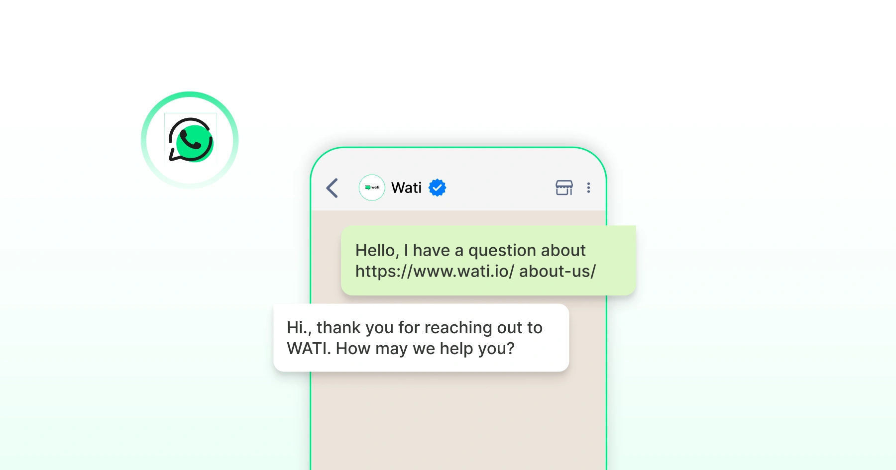 WhatsApp chat showing a customer asking about a business after clicking an ad