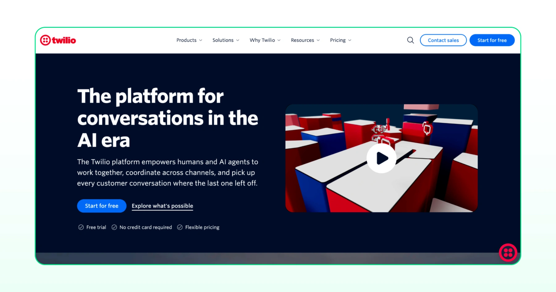 Twilio homepage