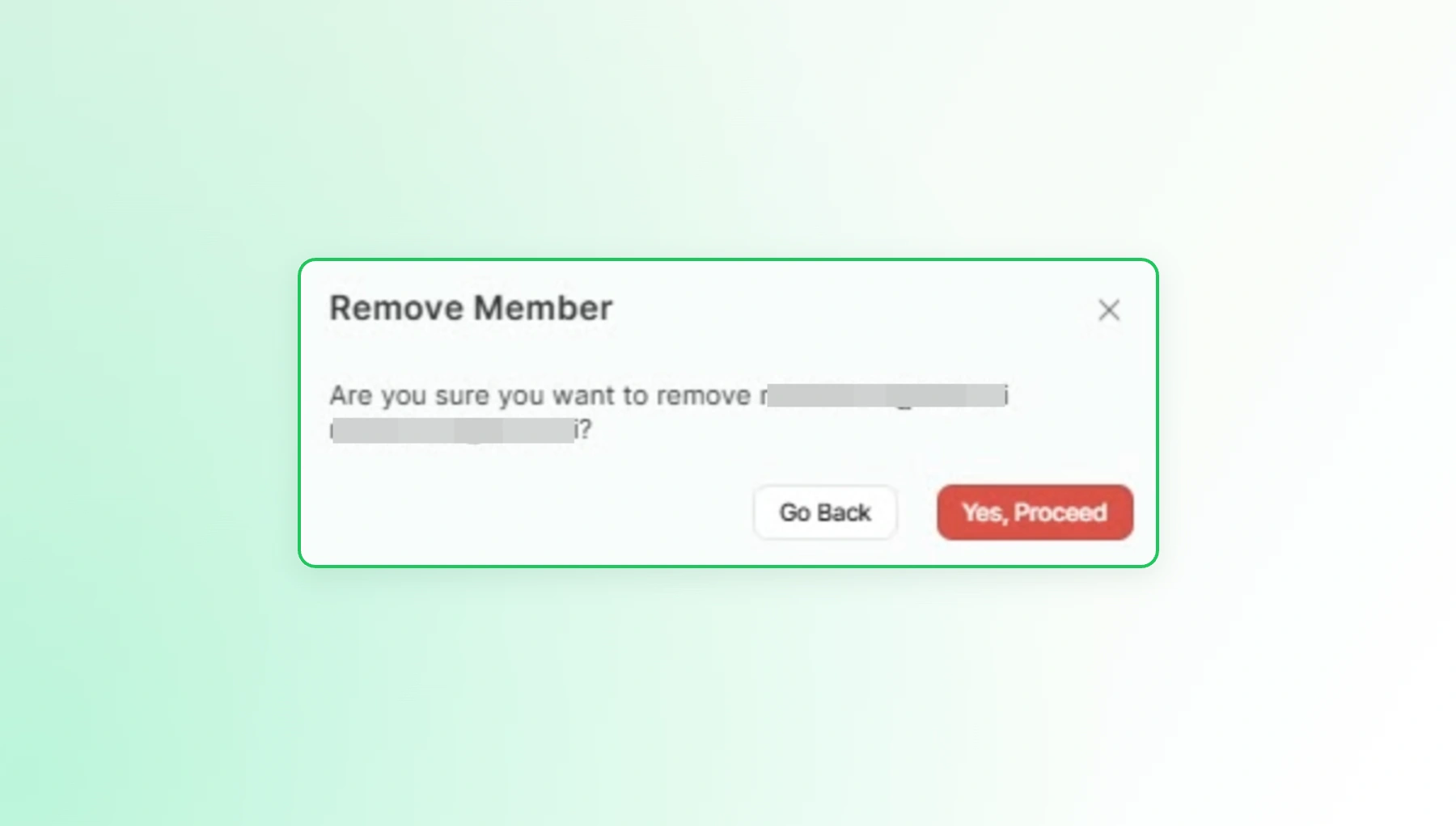 Wati Remove Member confirmation window asking the user to confirm member removal.