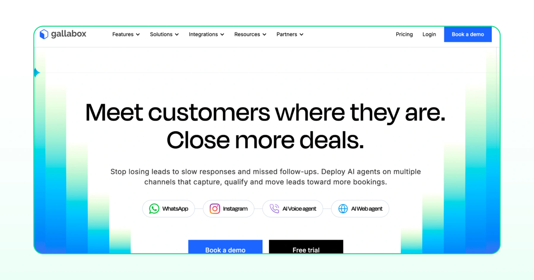 Gallabox homepage