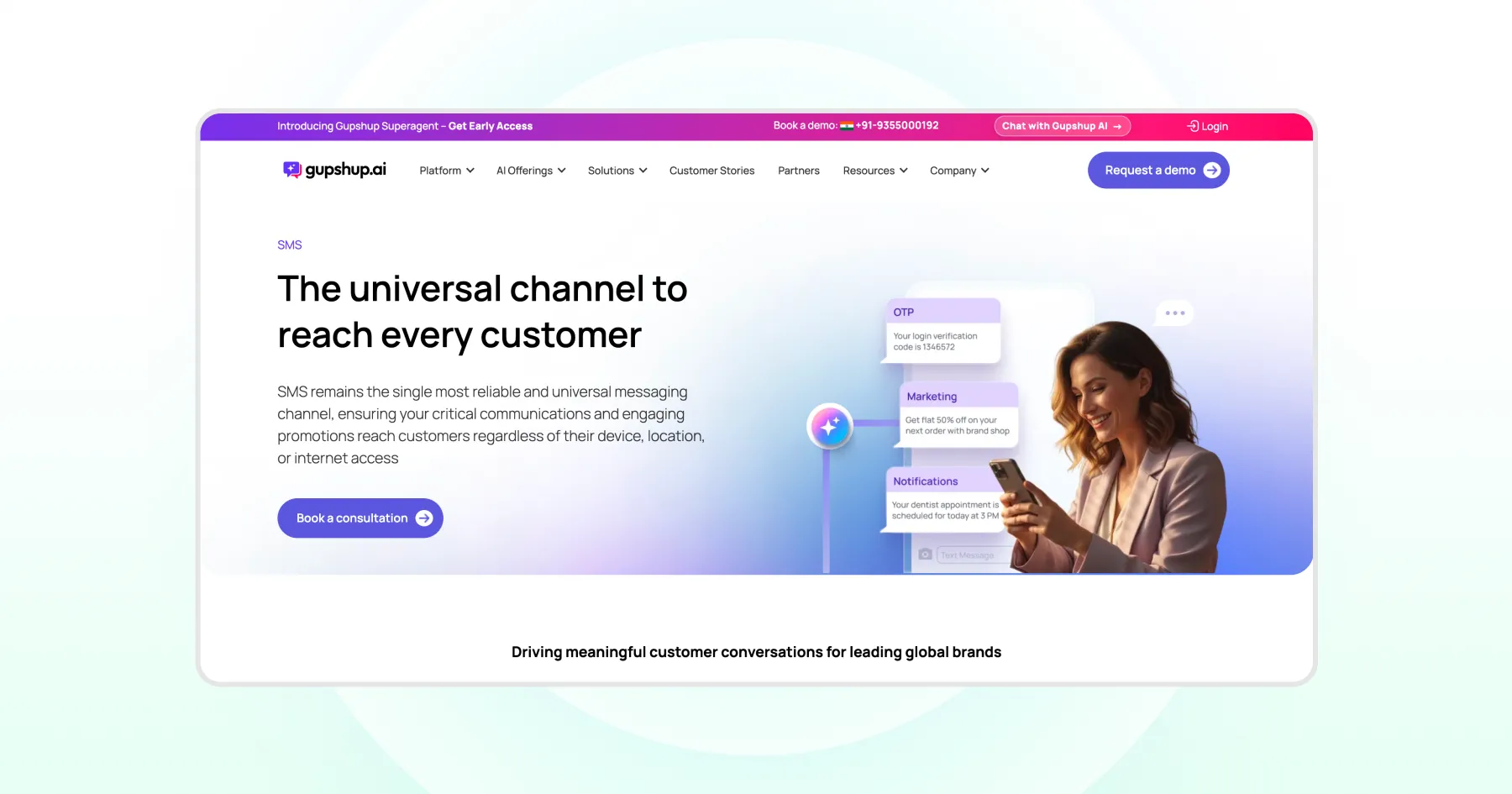 Gupshup Homepage