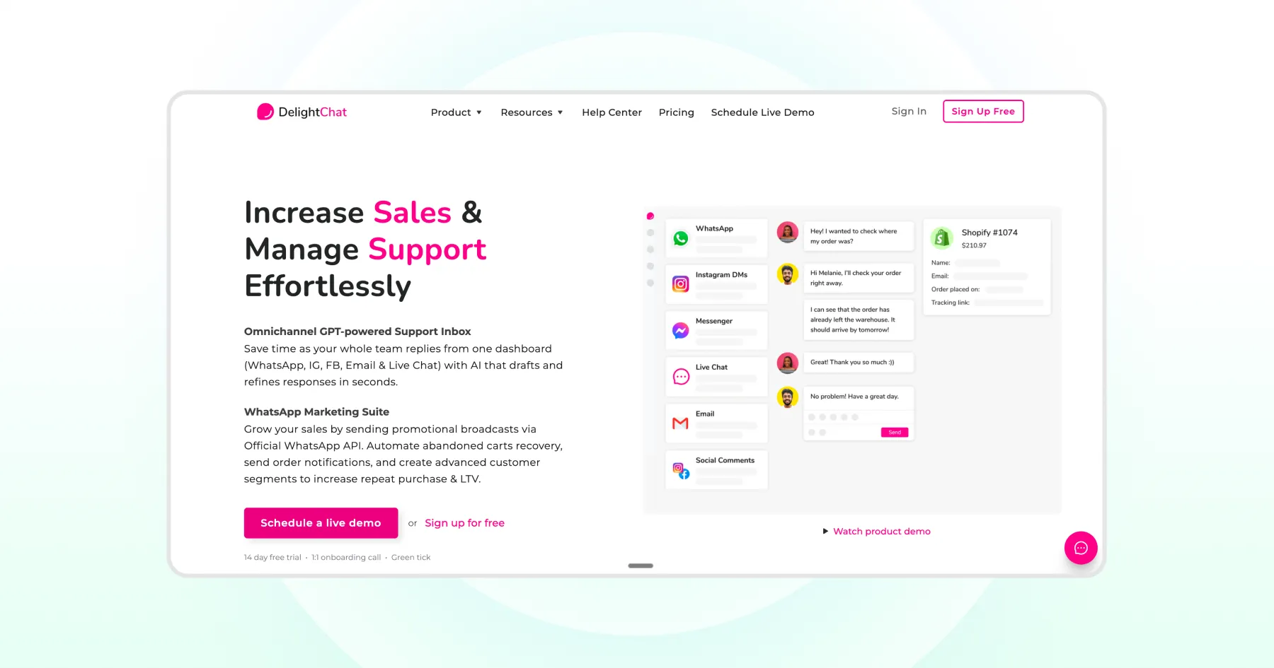 Delightchat Homepage