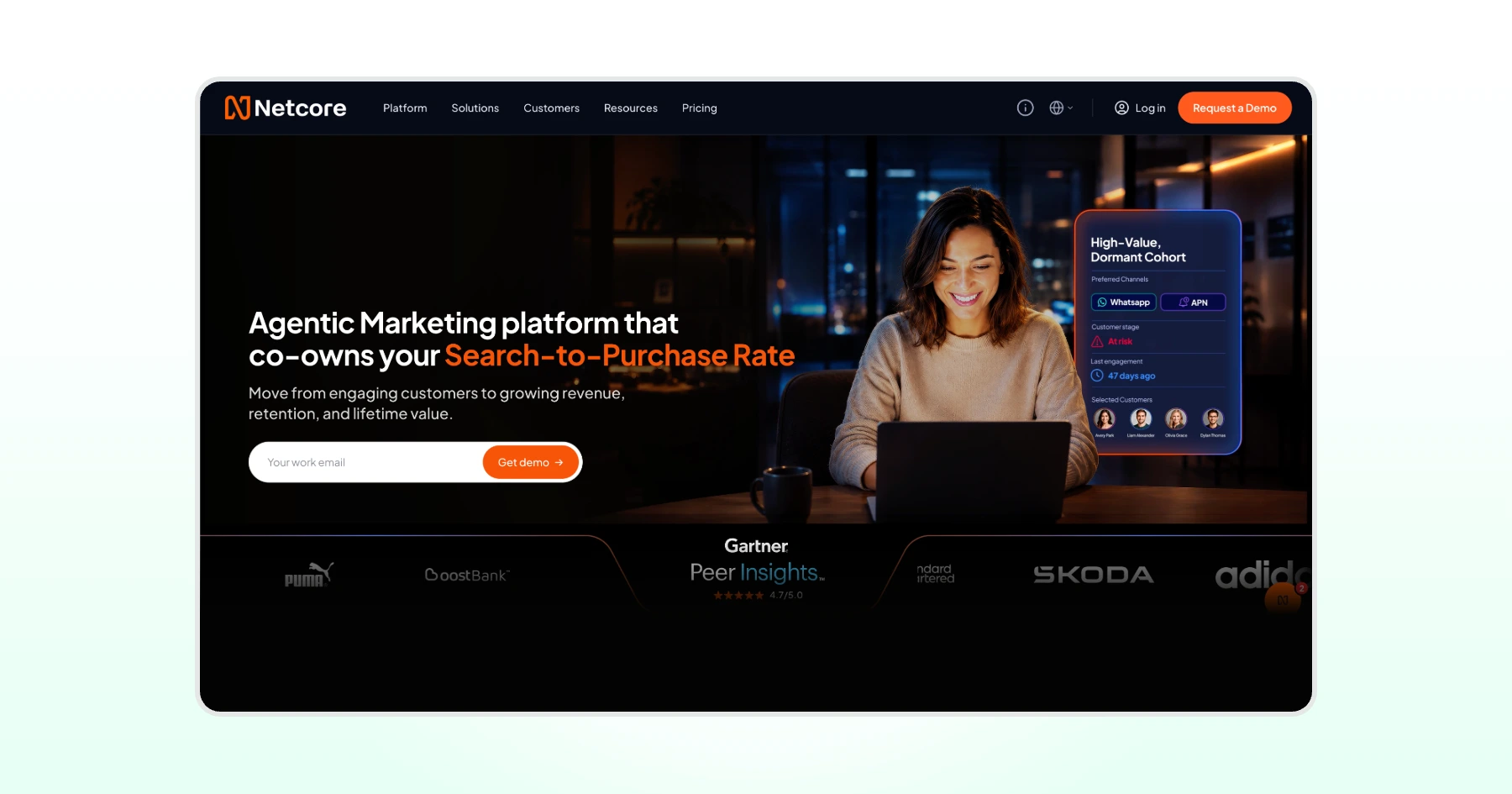 Netcore Cloud Homepage