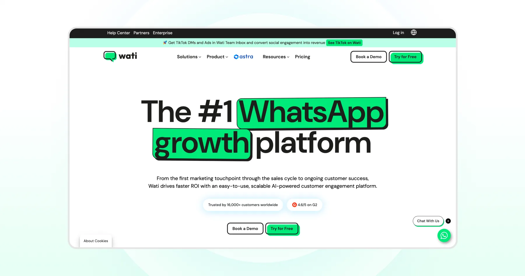 Wati homepage.
