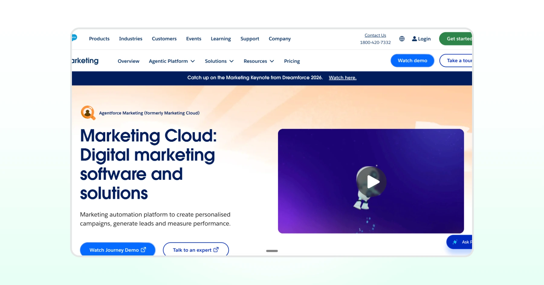 Salesforce Agentforce Marketing (formerly Marketing Cloud) Homepage