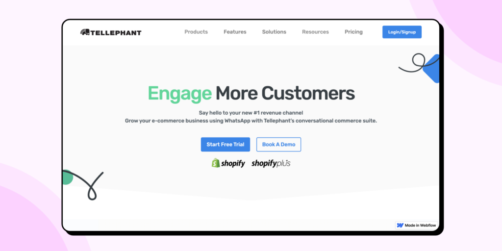 tellephant's official business API for conversational commerce and automated whatsapp marketing campaigns