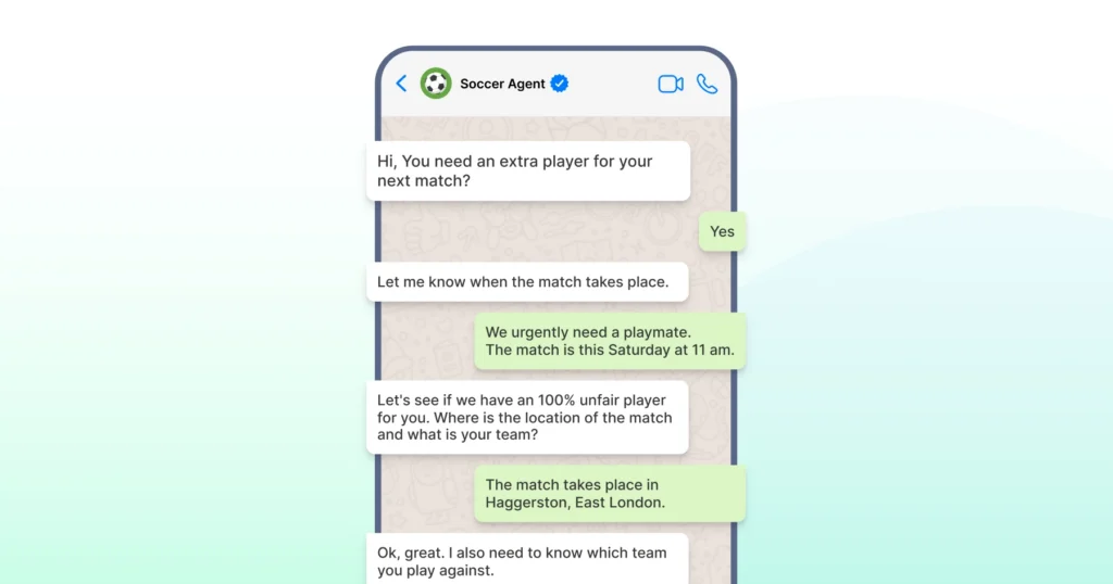 WhatsApp marketing campaign to invite football players to play to promote their sneakers.