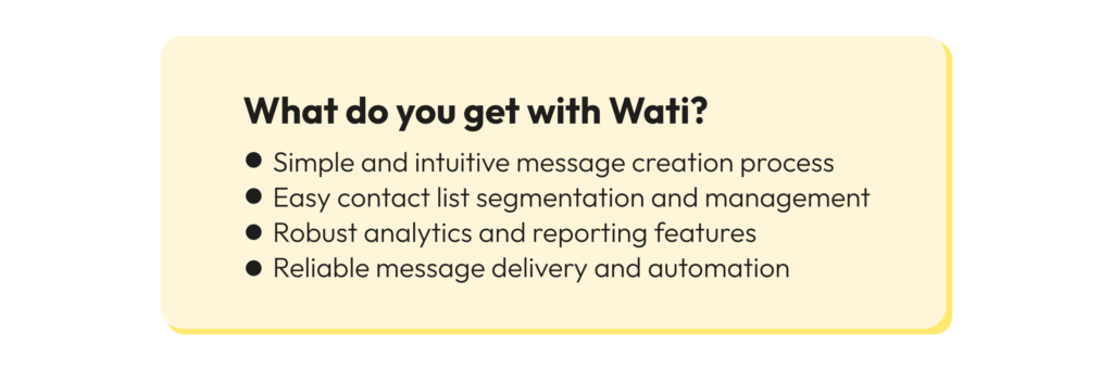 Various advantages of Wati to users