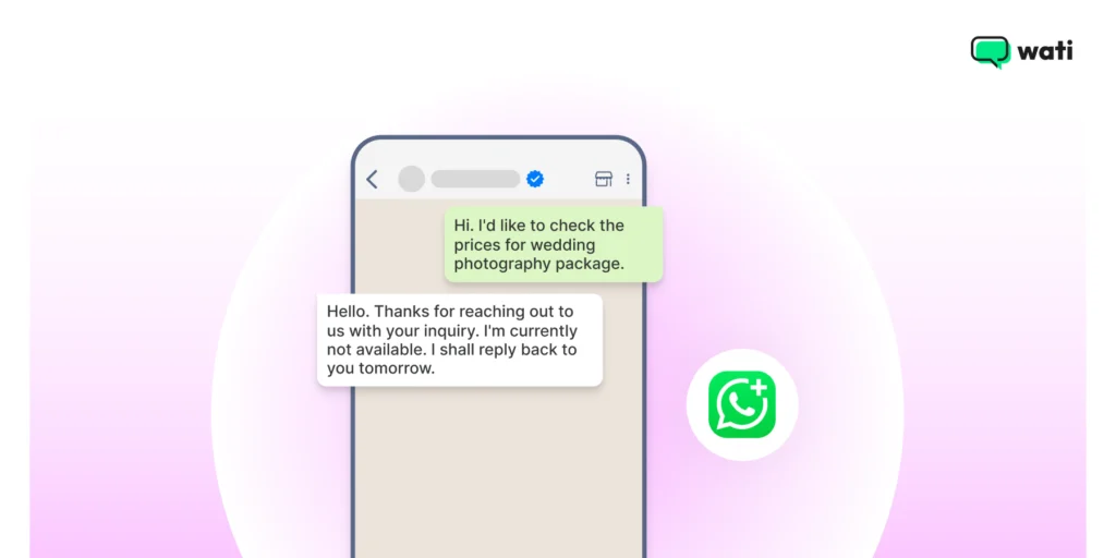 away message for when customer texts outside active business hours to maintain communication