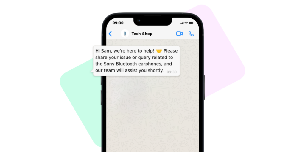 WhatsApp Business Message Template for FAQs