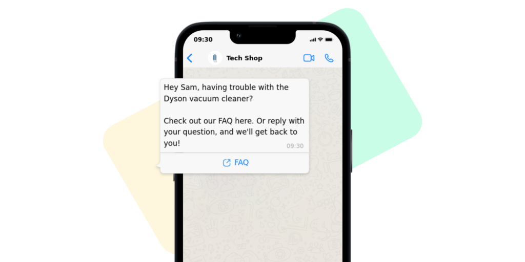 WhatsApp Text Message Template for Customer Support