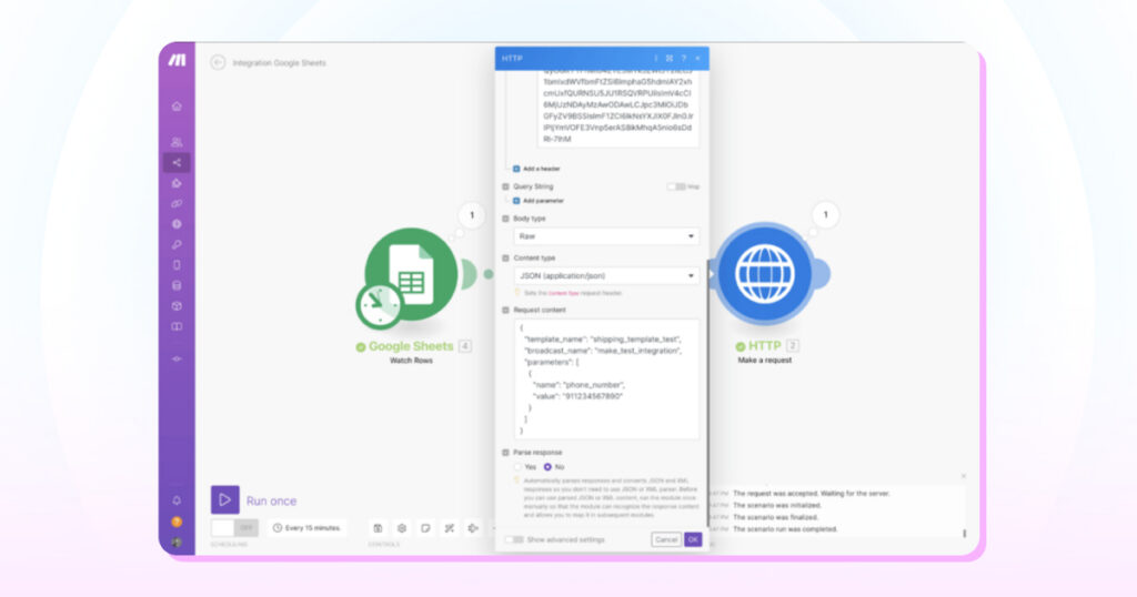 select application/json
